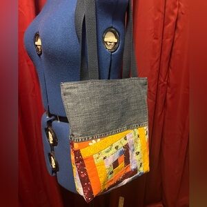 One of a kind Colorful Patchwork Tote Bag